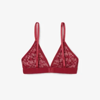 Bralette triangular de encaje con logotipo