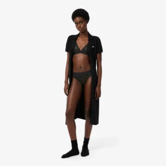 Bralette triangular de encaje con logotipo