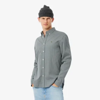 Camisa de algodón a cuadros de corte regular para hombre