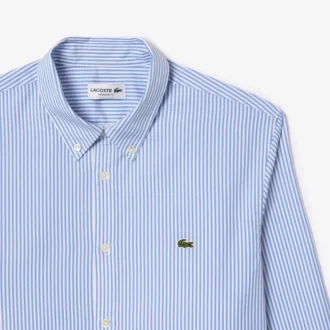Camisa de algodón a rayas de corte regular para hombre