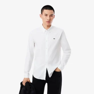 Camisa de algodón de corte ajustado para hombre