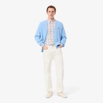 Camisa de cuadros elástica de corte ajustado para hombre