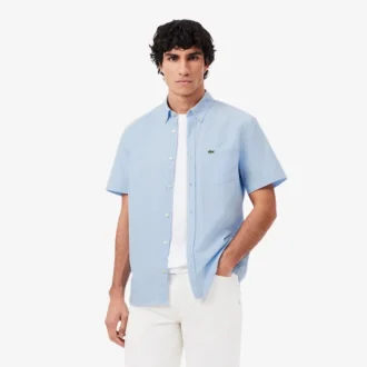 Camisa de cuadros vichy de manga corta y corte regular para hombre