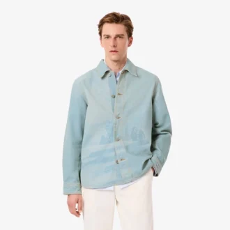 Camisa de denim con motivo paisajístico para hombre
