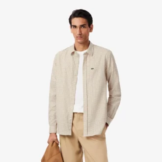 Camisa de franela a cuadros de corte regular para hombre