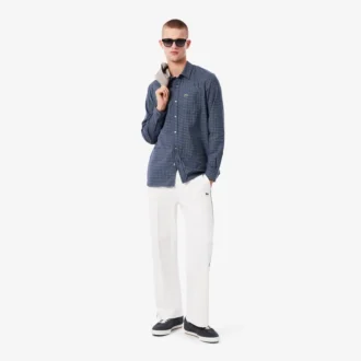 Camisa de franela a cuadros de corte regular para hombre