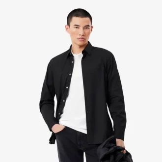 Camisa de hombre ajustada elástica con botones