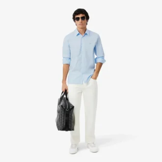 Camisa de hombre ajustada elástica con botones