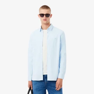 Camisa de hombre de corte ajustado, a rayas y elástica, con botones