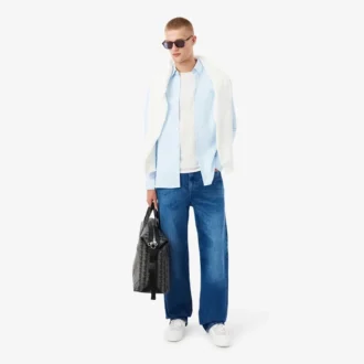 Camisa de hombre de corte ajustado, a rayas y elástica, con botones