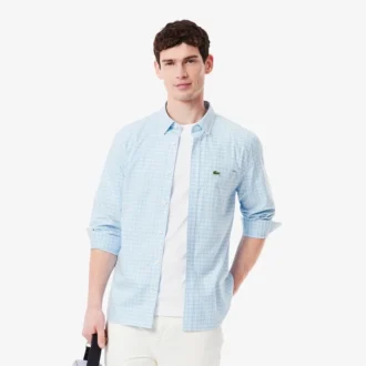 Camisa de hombre de corte regular a cuadros elástica