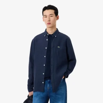 Camisa de lino de corte regular para hombre