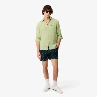 Camisa de lino de corte regular para hombre