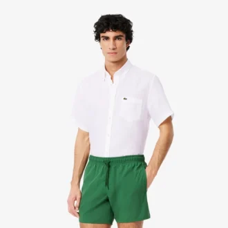 Camisa de lino de manga corta para hombre