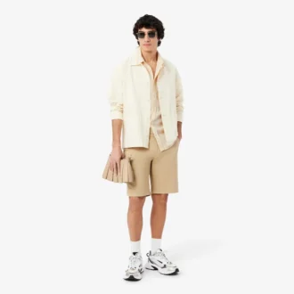 Camisa de lino de manga corta y corte regular para hombre