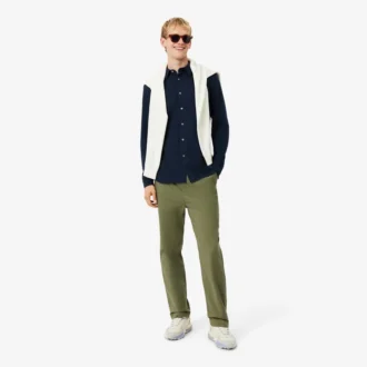 Camisa de piqué de algodón de corte ajustado para hombre