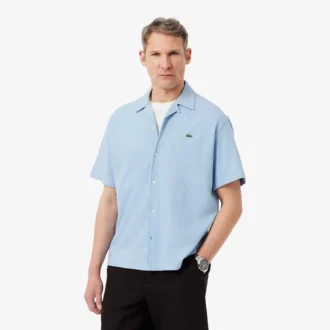 Camisa de piqué de manga corta y corte holgado