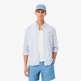Camisa de popelín a cuadros de corte regular