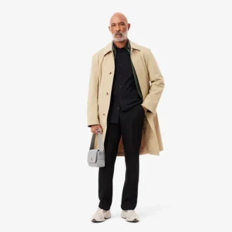 Camisa de popelín elástico de corte ajustado para hombre