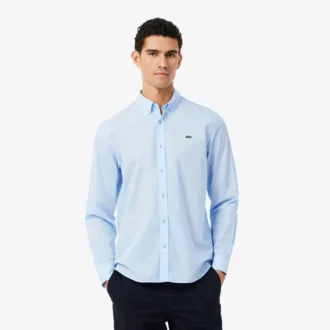 Camisa de popelín elástico de corte regular