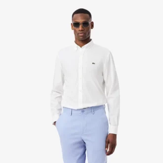 Camisa de popelín elástico de corte regular