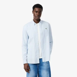 Camisa de rayas de punto fino de corte regular para hombre