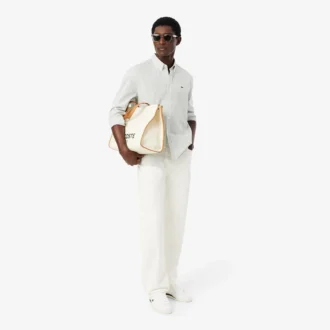 Camisa de rayas de punto fino de corte regular para hombre