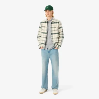 Camisa de rayas de punto fino de corte regular para hombre