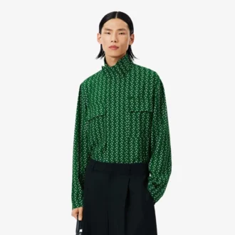 Camisa de satén estampada de corte regular Runway