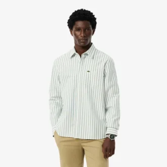 Camisa Oxford a rayas de corte regular para hombre