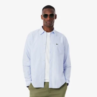 Camisa Oxford a rayas de corte regular para hombre