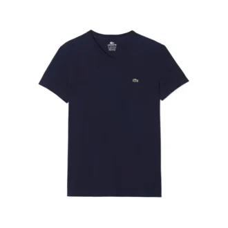 Camiseta con cuello en V de algodón Pima