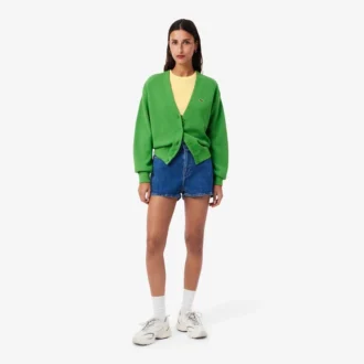 Camiseta de algodón acanalada de corte ajustado para mujer