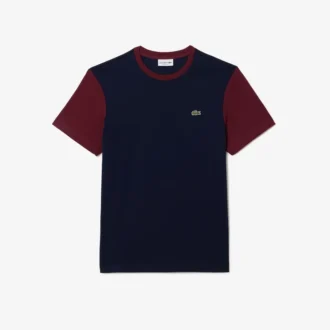 Camiseta de algodón con bloques de color de corte regular para hombre