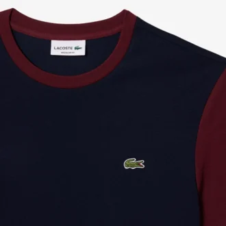 Camiseta de algodón con bloques de color de corte regular para hombre