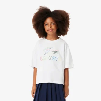 Camiseta de algodón con estampado oversize para niña