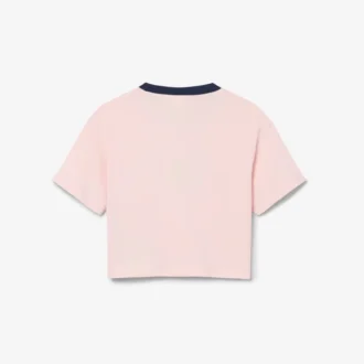 Camiseta de algodón con insignia en contraste