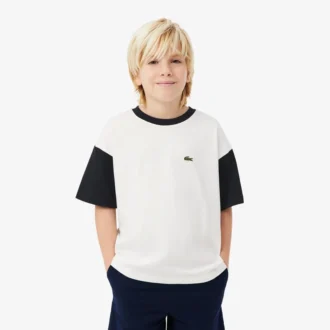 Camiseta de algodón con ribetes en contraste