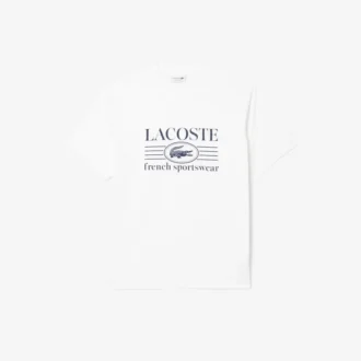 Camiseta de algodón estampada de corte clásico para hombre
