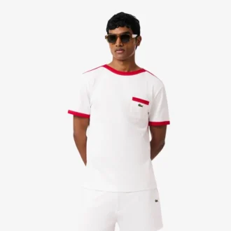 Camiseta de algodón grueso con detalle de bolsillo