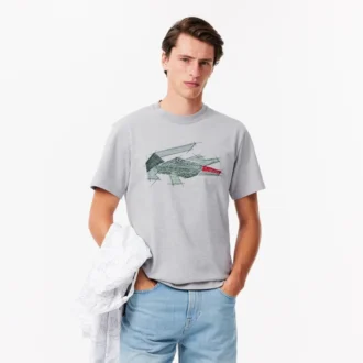 Camiseta de algodón grueso con gráfico de cocodrilo para hombre
