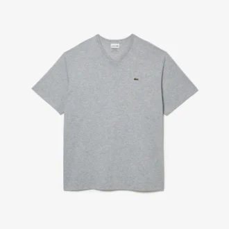 Camiseta de algodón Pima de cuello en V y corte holgado para hombre