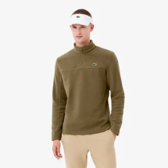 Camiseta de golf de forro polar con cremallera de un cuarto para hombre