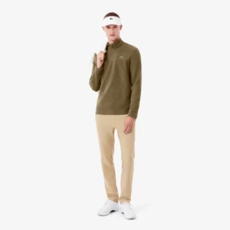 Camiseta de golf de forro polar con cremallera de un cuarto para hombre