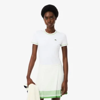 Camiseta de jersey con ribetes en contraste para mujer