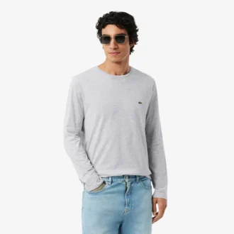 Camiseta de manga larga de algodón Pima para hombre