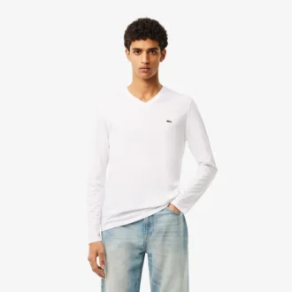 Camiseta ligera de algodón Pima con cuello en V para hombre