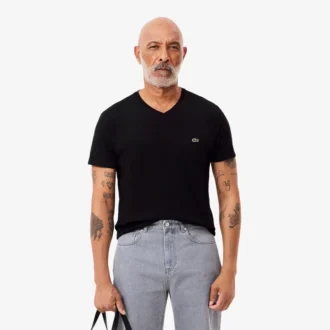 Camiseta ligera de algodón Pima con cuello en V para hombre