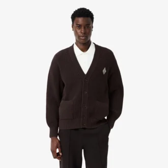 Cardigan de algodón acanalado de corte holgado