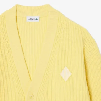 Cardigan de algodón acanalado de corte holgado